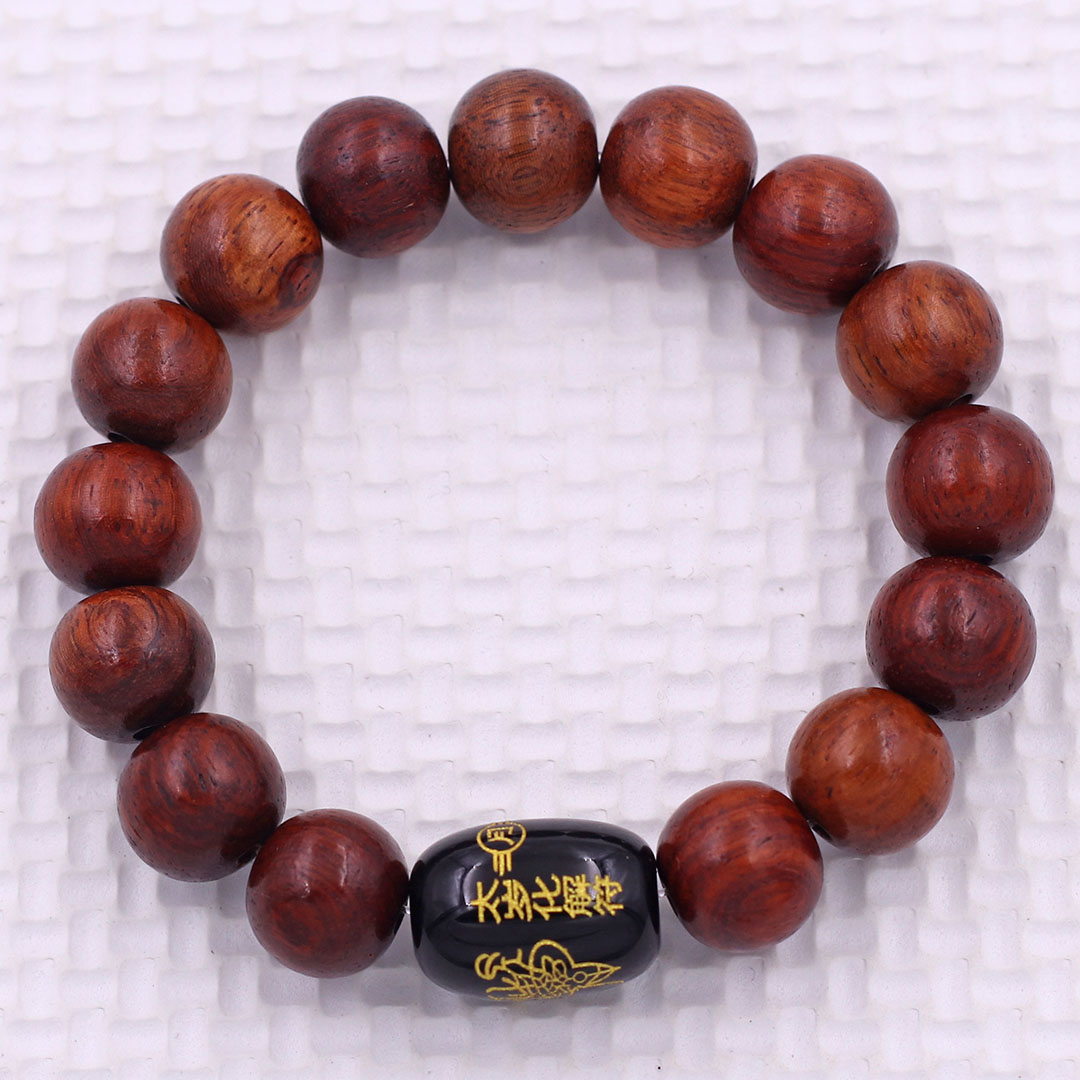 Vòng chuỗi đeo tay gỗ đỏ 10 ly charm hạt giải thái tuế phù, vòng chuỗi phong thủy, giải năm hạn thái tuế