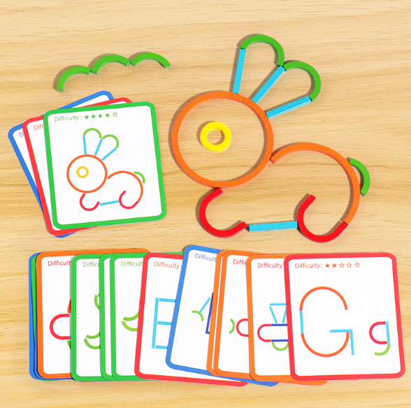 Đồ chơi gỗ an toàn cho trẻ,bộ ghép hình tư duy cầu vồng theo thẻ rèn luyện tư duy logic và sáng tạo cho bé,hàng đẹp