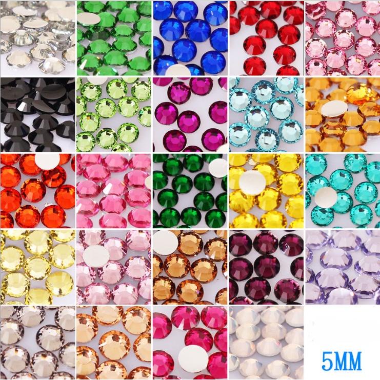 HN * Túi 200 charm hạt đá Diamond Rhinestone nhiều màu size 5mm trang trí đính nail, nạm móc khóa, DIY