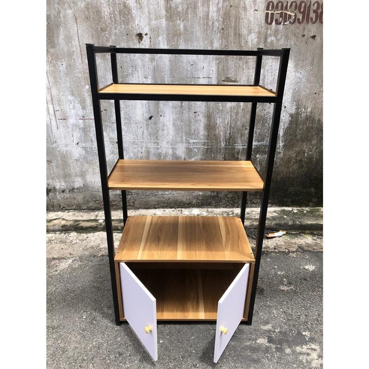 Kệ lò vi sóng 4 tầng, kệ bếp để lò nướng đa năng khung sắt có tủ mẫu mới