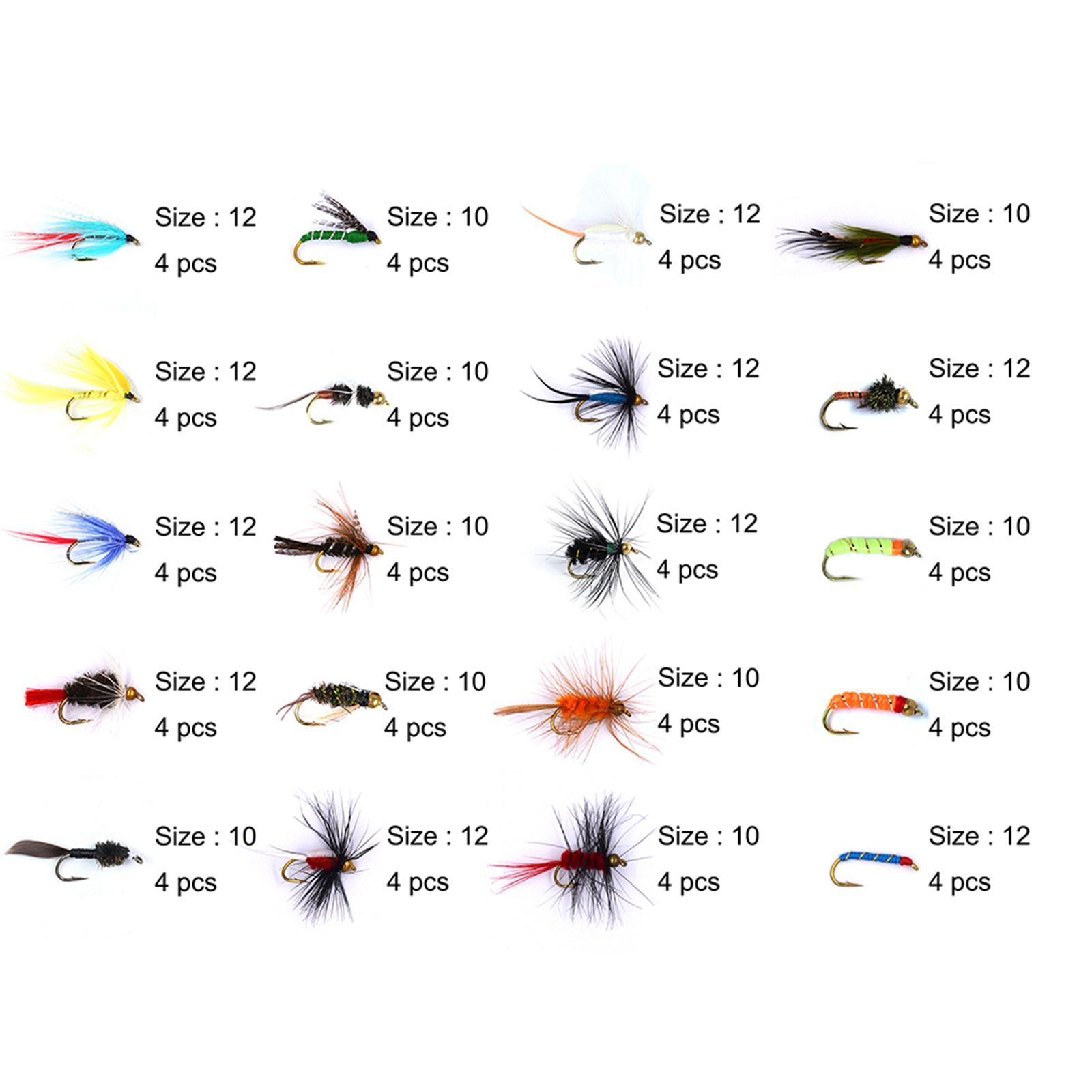 Fly Fishing Flies Assortment Fly Fishing Lures with Storage Box Hand Tied Fishing Baits Fishing Tackle for Reservoirs Trout Panfish Crappie