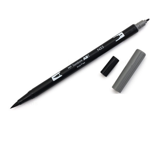 Bút lông cọ hai đầu Tombow ABT Dual Brush Pen - Brush/ Bullet - Cool Gray 7 (N55)