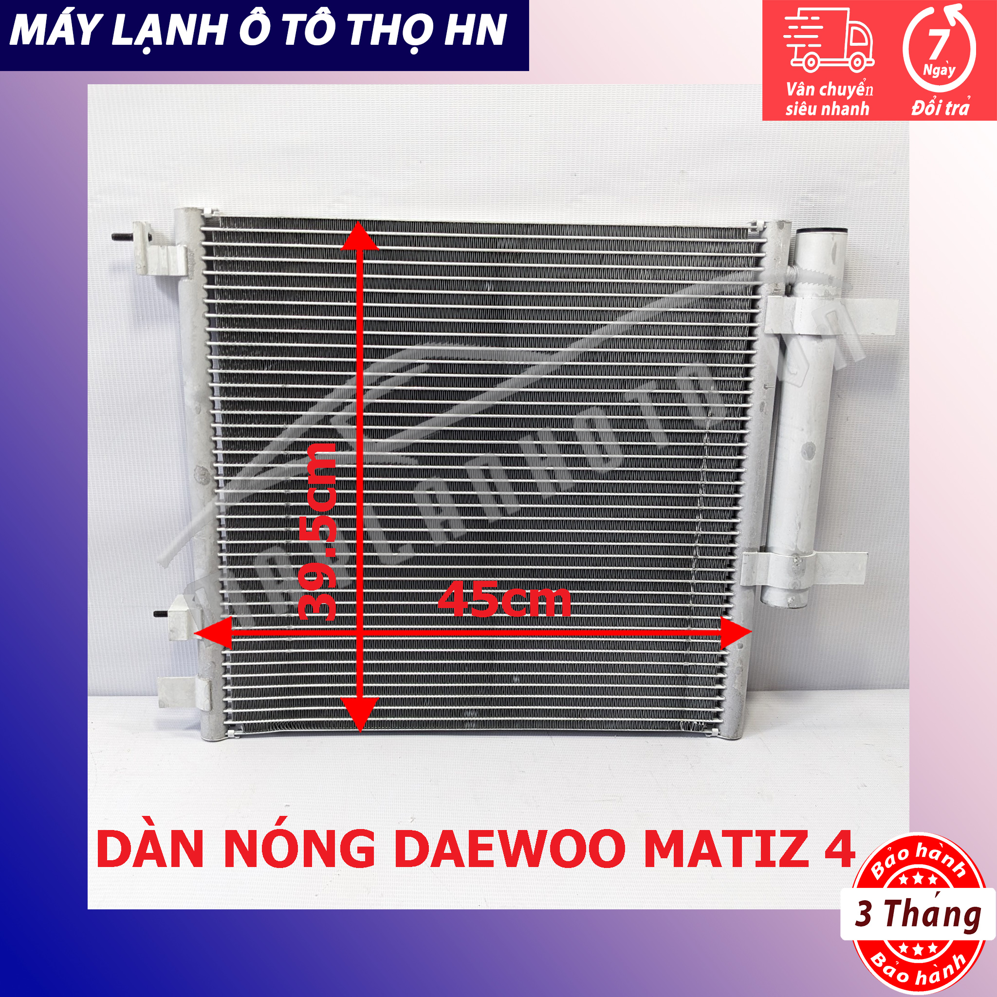 Dàn (giàn) nóng Daewoo Matiz 4 - Chevrolet Spark - Groove 2012 2013 2014 2015 Hàn Quốc 12 13 14 15