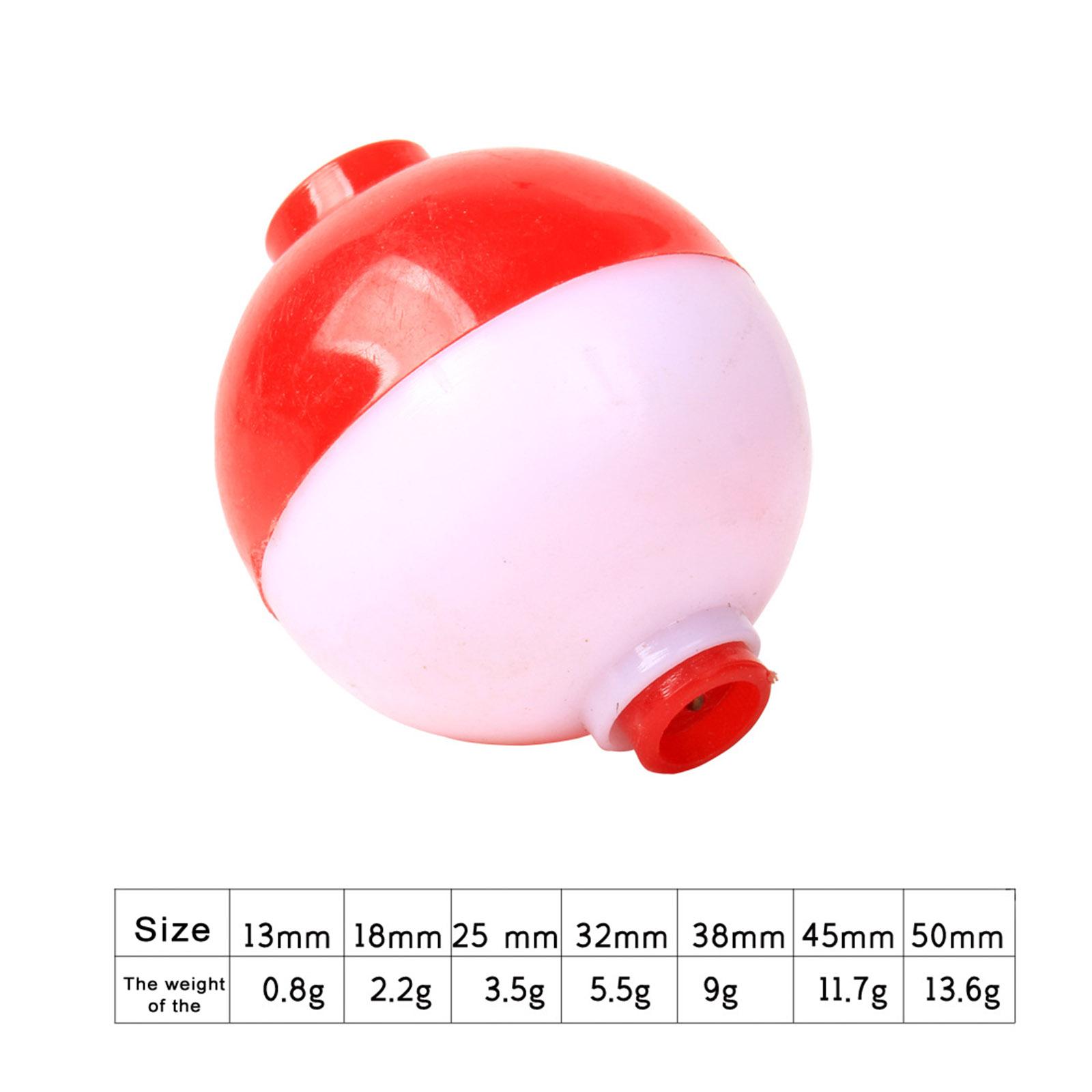 10 Pack Bobber Bulk Hard Plastic Fishing Float, Fishing Bobbers Snap-on Floats, Red and White
