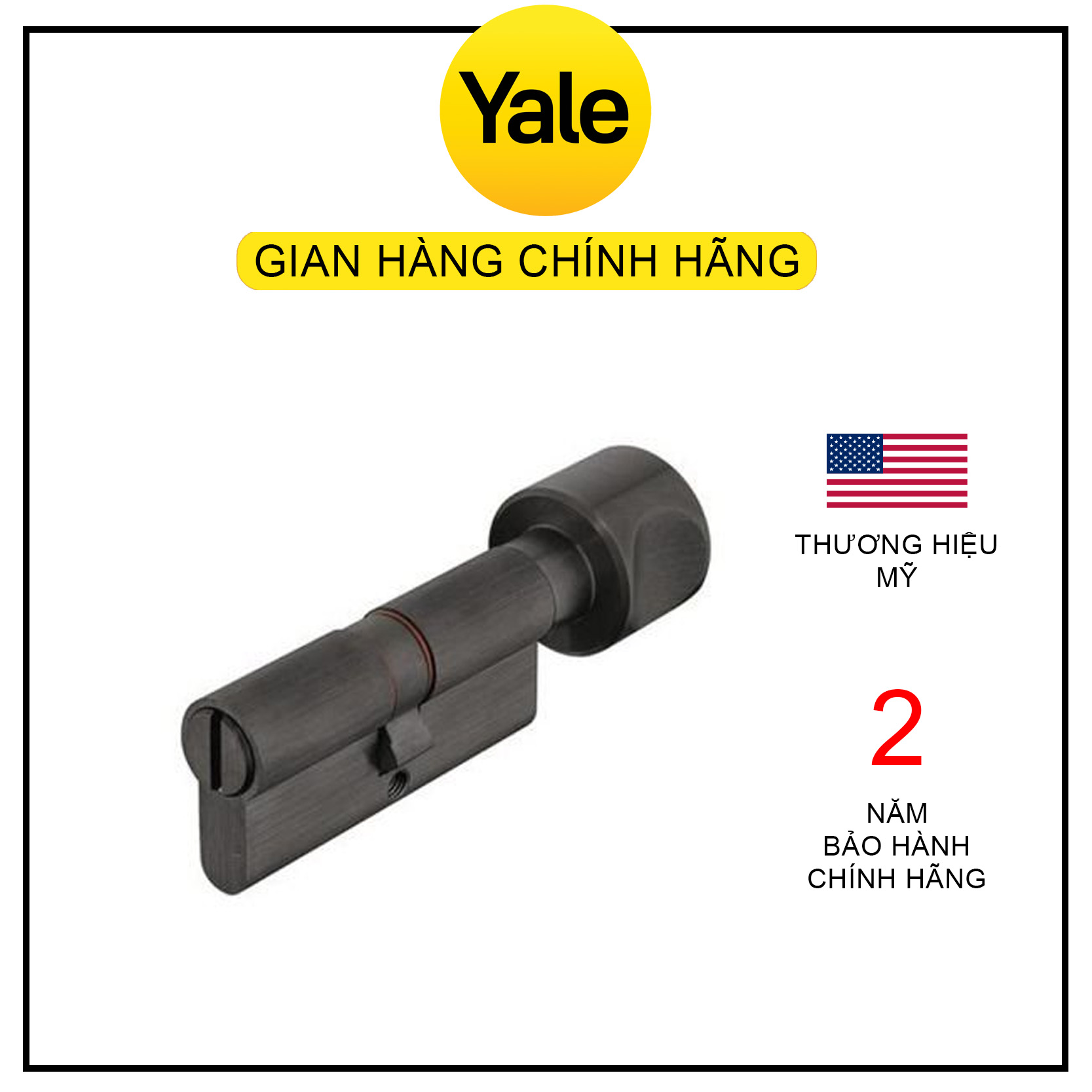 Ruột khóa 1 đầu vặn, 1 đầu chìa Yale YCL-002/70US19 - Hàng chính hãng