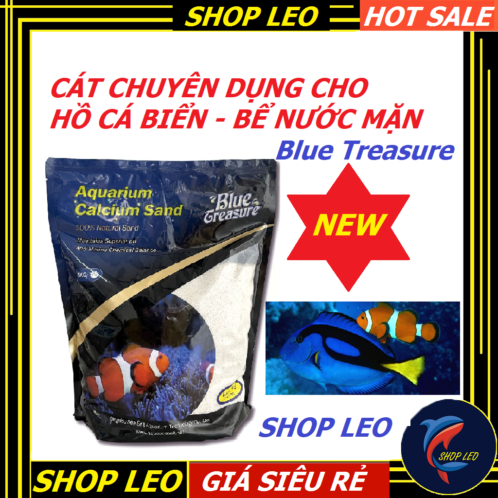 Cát nền cho hồ cá cảnh biển Blue Treasure - bể cá nước mặn chi/ế/t lẻ 1 KG - phụ kiện cá biển - shopleo