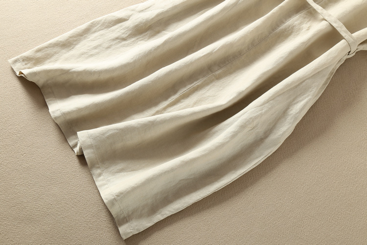 Đầm linen rút dây, váy hè nữ chất linen thoáng mát mặc đi làm, đi dạo cực dễ chịu Đũi Việt Dv84