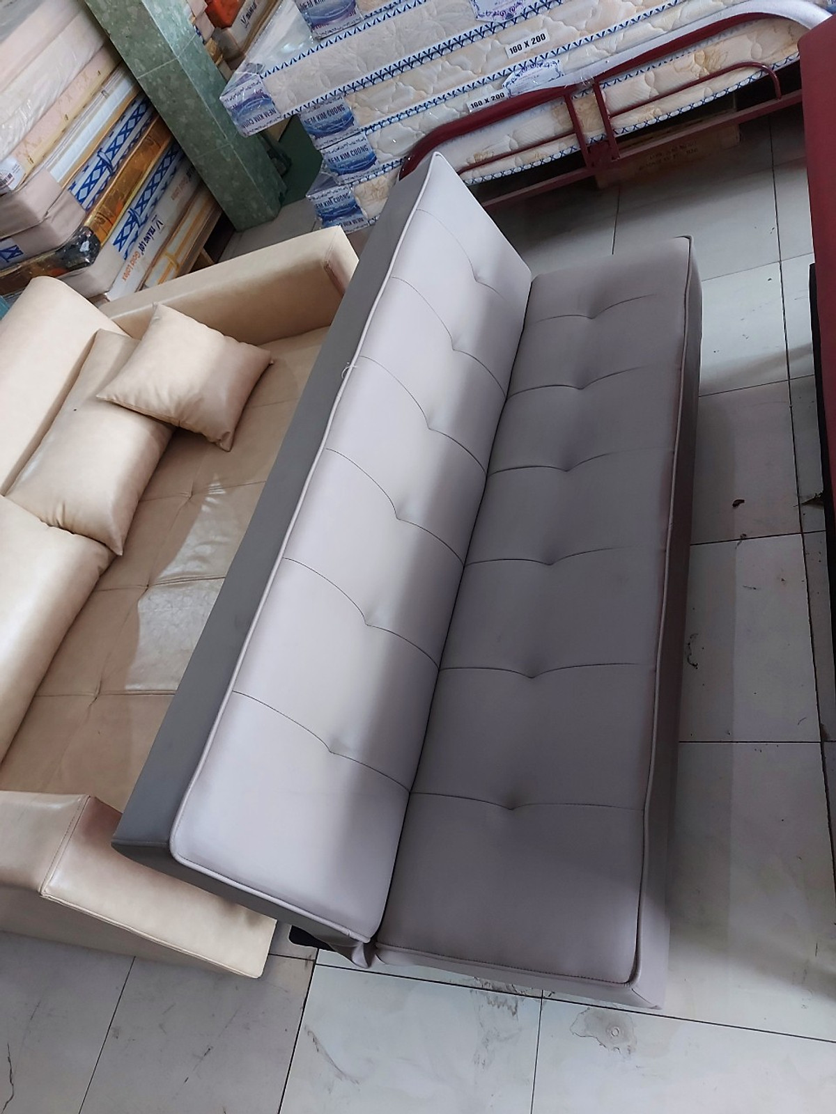 Sofa giường Special 1m7 da màu xám tùy chọn Juno Sofa