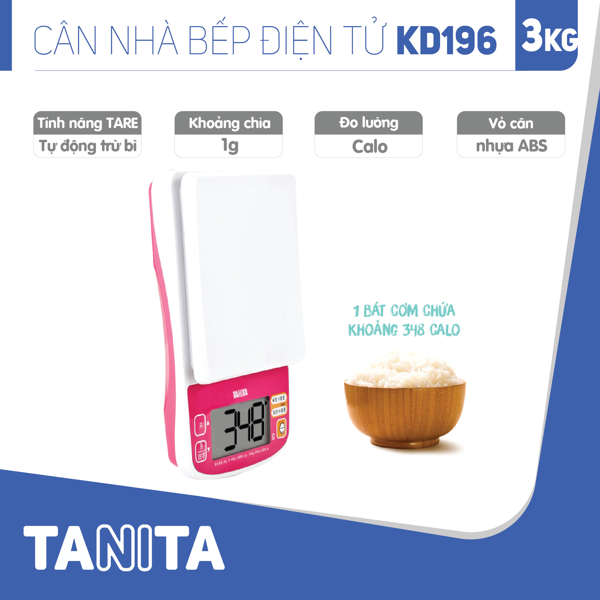 Cân điện tử nhà bếp TANITA KD196 , Cân thức ăn 3kg, Cân thực phẩm 3kg, Cân nhà bếp 3kg, Cân Nhật, Cân trọng lượng, Cân chính hãng, Cân thực phẩm, Cân thức ăn, Cân tiểu ly điện tử, Cân chính xác, Cân làm bánh