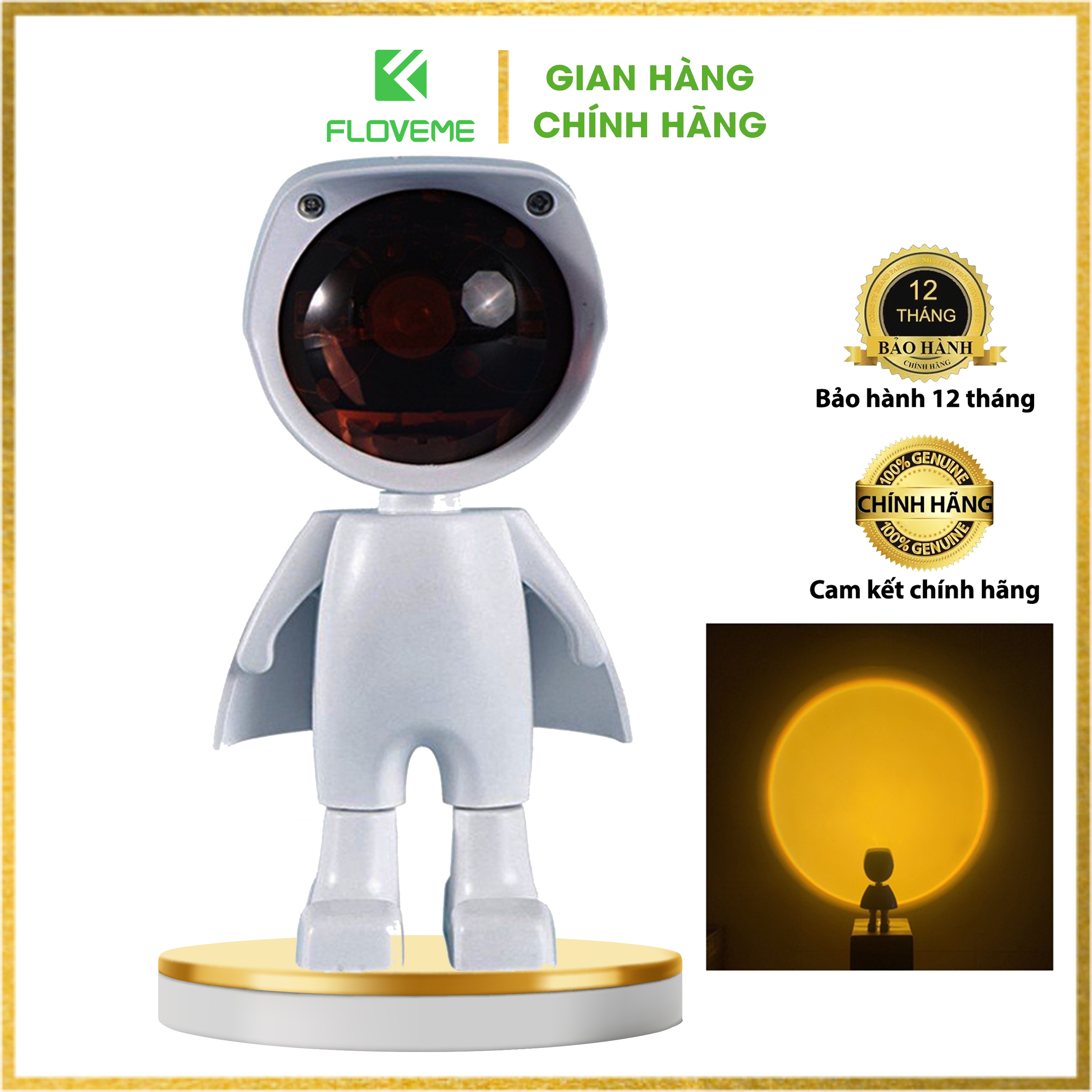 Đèn Hoàng Hôn, Đèn chiếu cầu vòng phi hành gia robot Màu Siêu Đẹp Dùng Quay Video livetream , Titok, chụp hình sống ảo