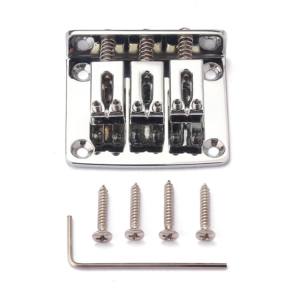 Adjustable 3 String Guitar Bridge Tailpiece Metal for Cigar Box Guitar DIY Set