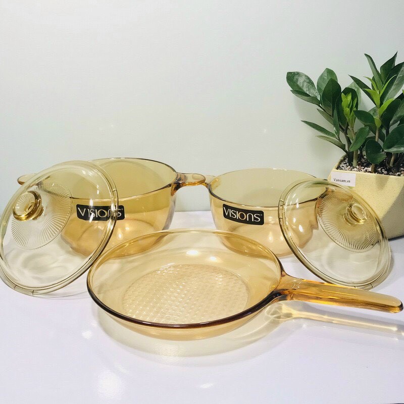 Bộ nồi chảo thủy tinh Visions VS-350 , Xuất xứ từ Pháp , Hàng chính hãng