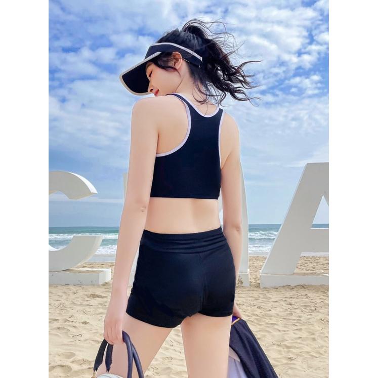 Bộ đồ bơi nữ bikini áo lưới thể thao set 3 mảnh