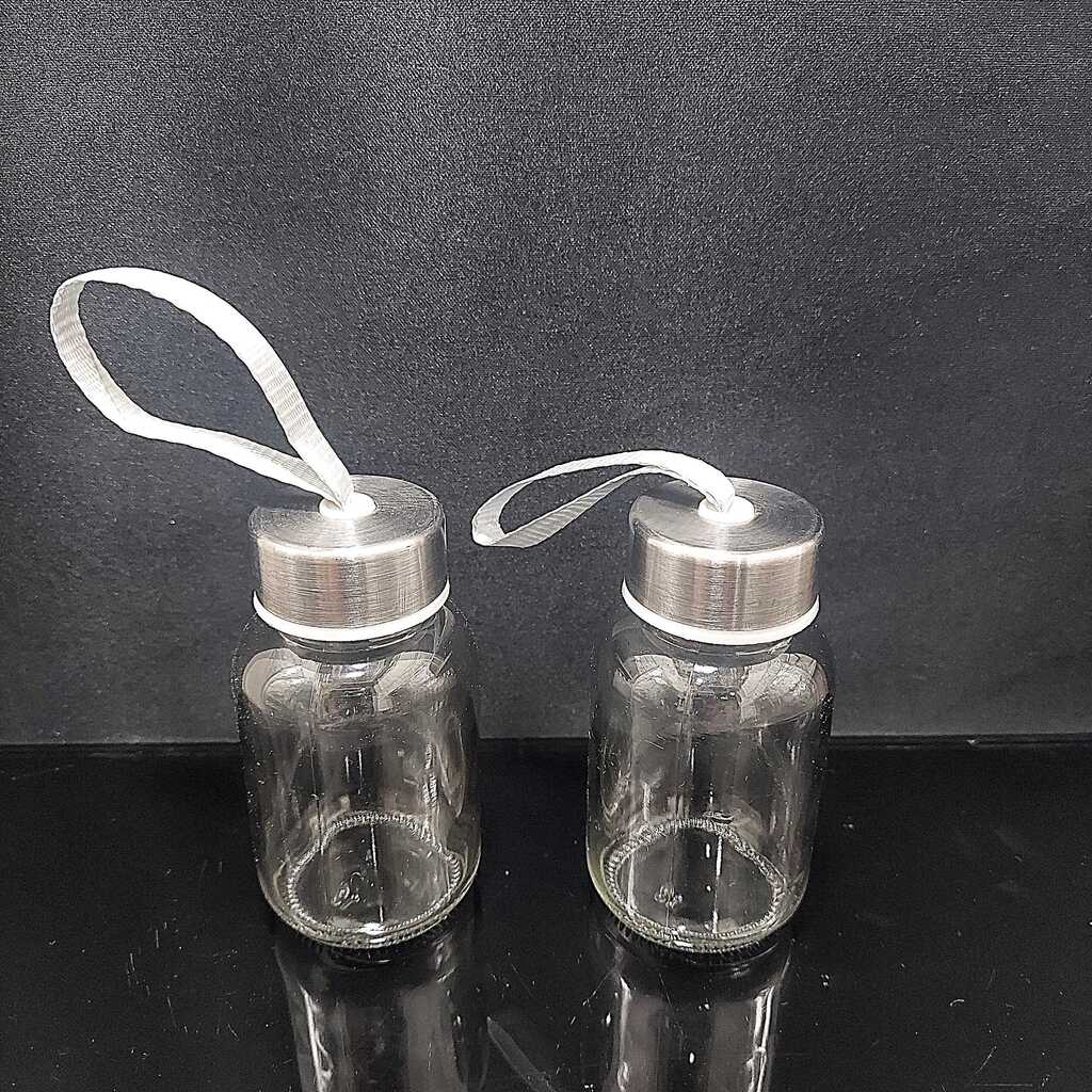 Chai Đựng Nước Thủy Tinh 150ML có dây treo nắp thiếc vặn - Bình Thủy Tinh Đựng Nước ,sữa, trà, cafe - Chai Detox