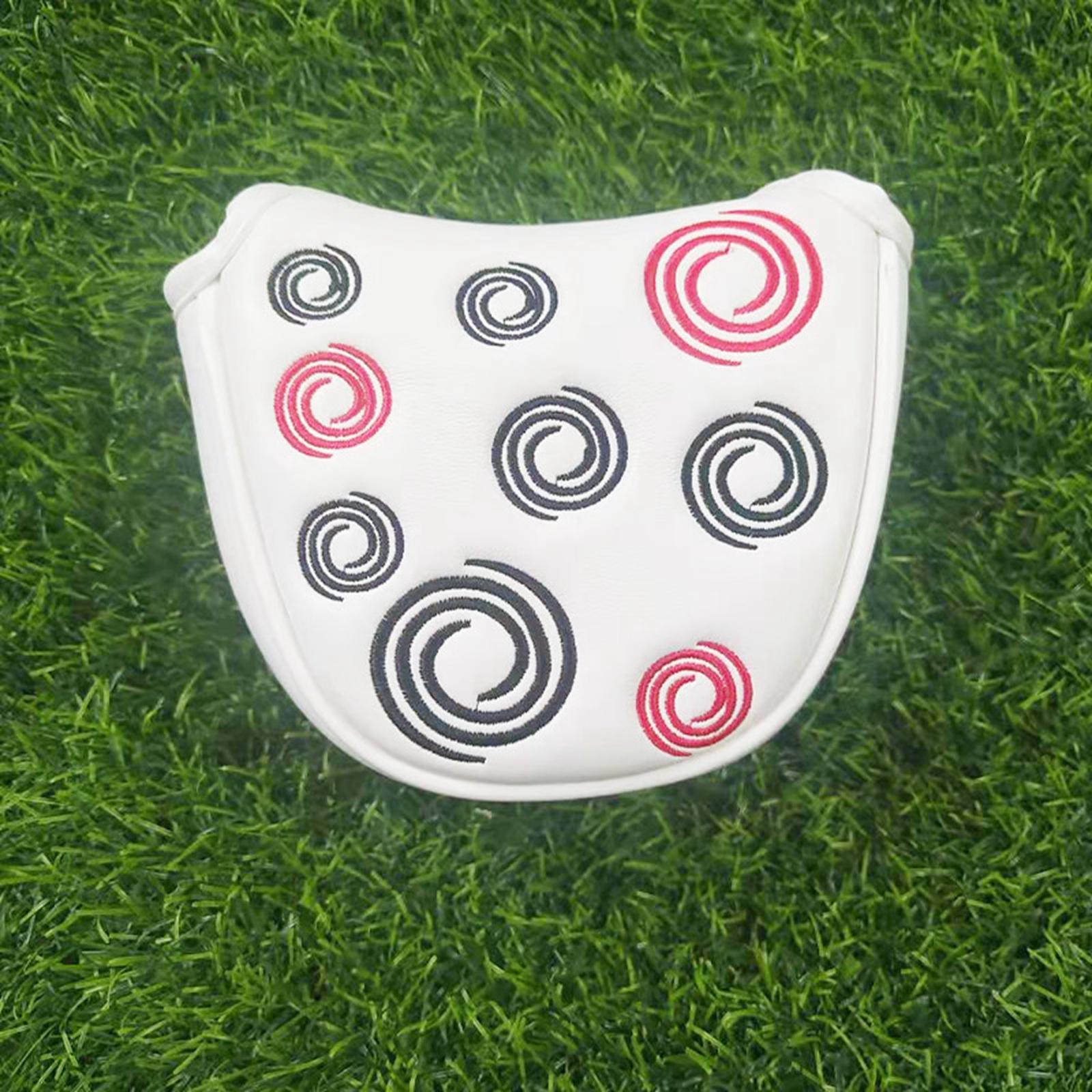 Golf mallet putter cover closure White