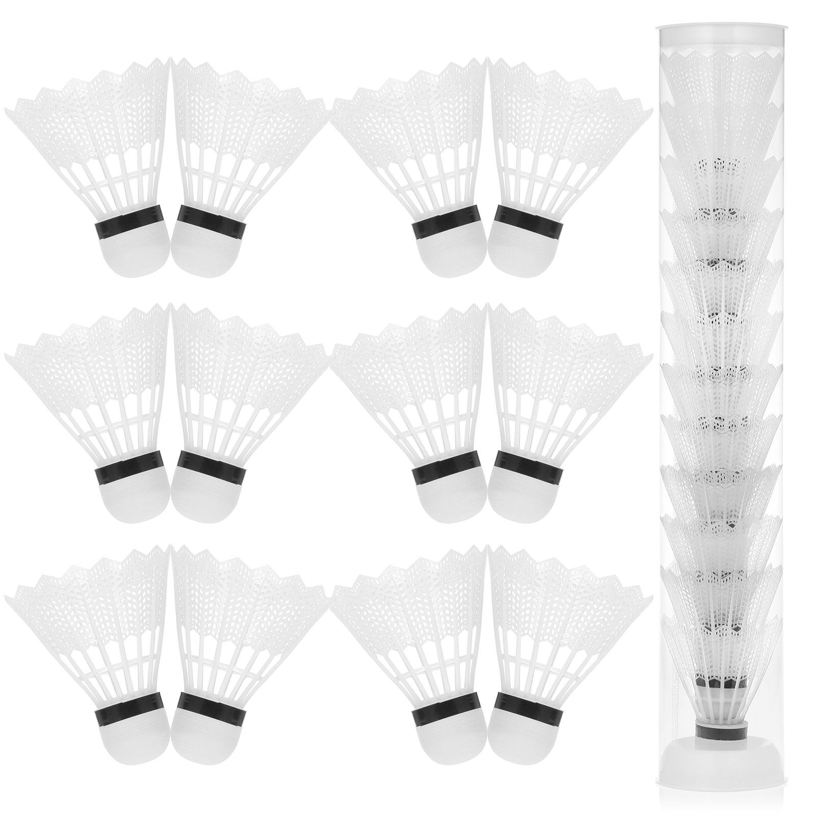 12pcs Nylon Shuttlecock Durable Plastic Badminton Shuttlecock Indoor Outdoor Sport Badminton Ball Windproof Shuttlecock