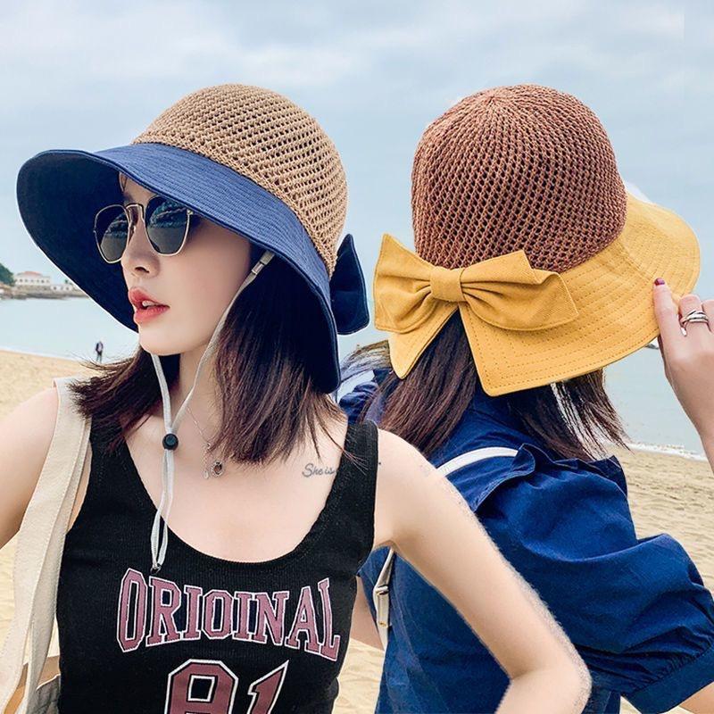 Mũ vành đi biển cho nữ FUHA, nón vải lưới thoáng mát hè du lịch