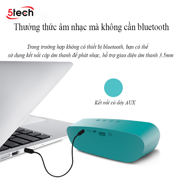 Loa bluetooth mini di động 5TECH BS1 hàng chính hãng, loa cầm tay âm thanh sống động, âm bass siêu trầm nghe nhạc cực đỉnh dành cho điện thoại, máy tính,...