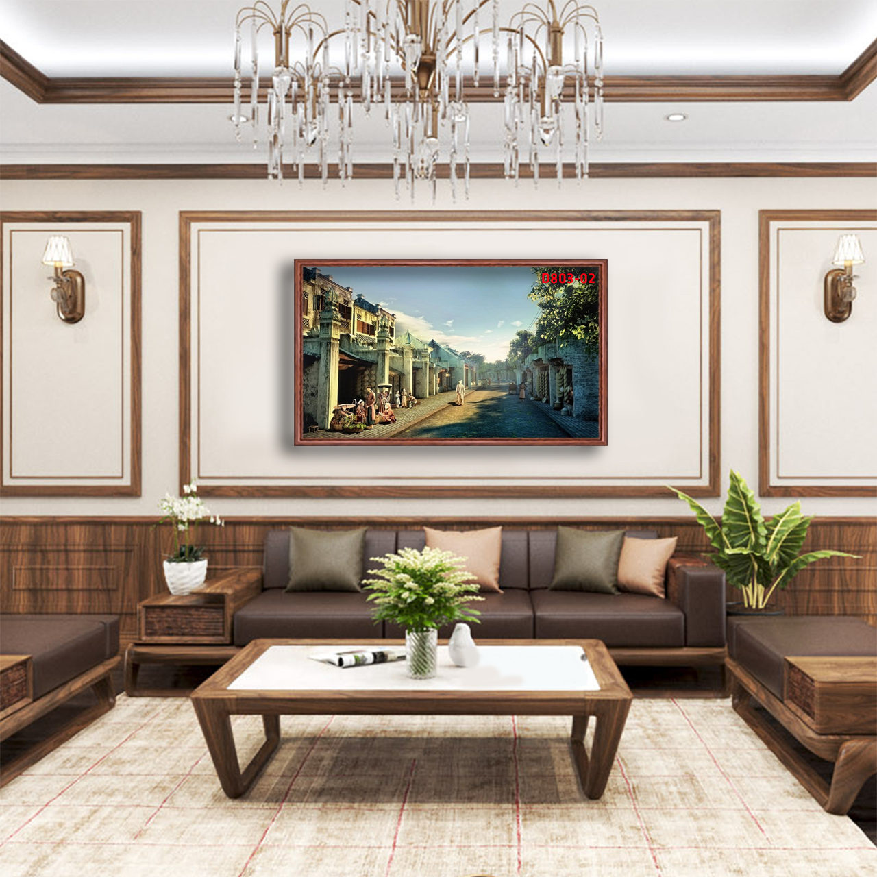 D803 01 Tranh kính Phố cổ Hà Nội