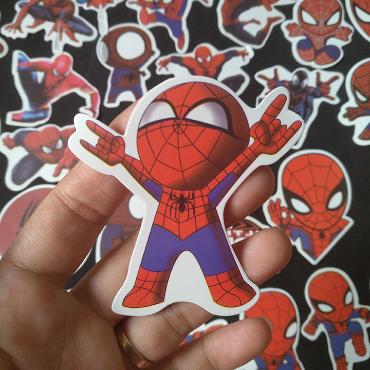 Bộ Sticker dán cao cấp chủ đề SPIDER MAN - NGƯỜI NHỆN - Dùng dán Xe, dán mũ bảo hiểm, dán Laptop