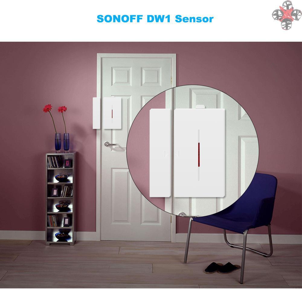 CTOY 5PCS SONOFF DW1 Sensor 433Mhz Door Window Alarm Sensor Wireless Automation Anti-Theft Alarm Compatible With RF Bridge For Smart Home Security Alarm System