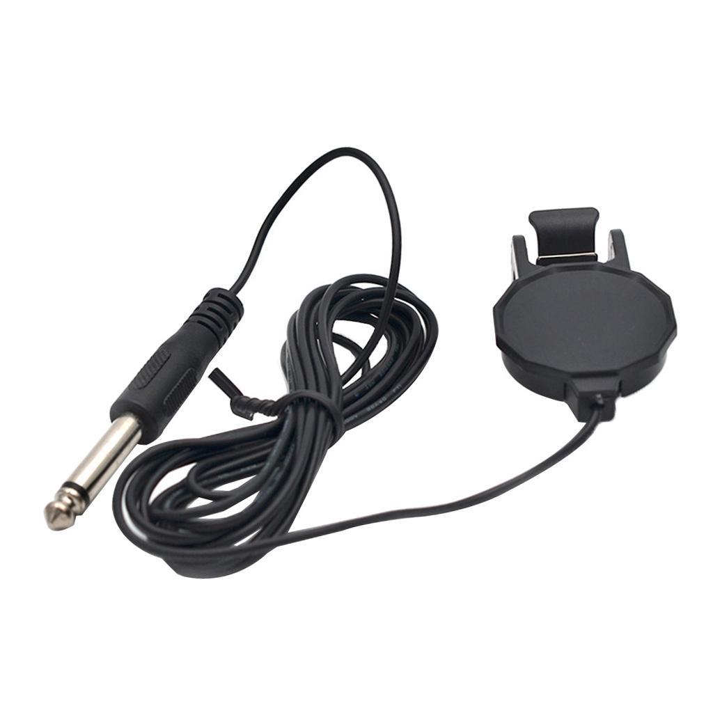 2X Durable 1/4'' Plug Jack Acoustic Guitar Soundhole Clip Pickup Black