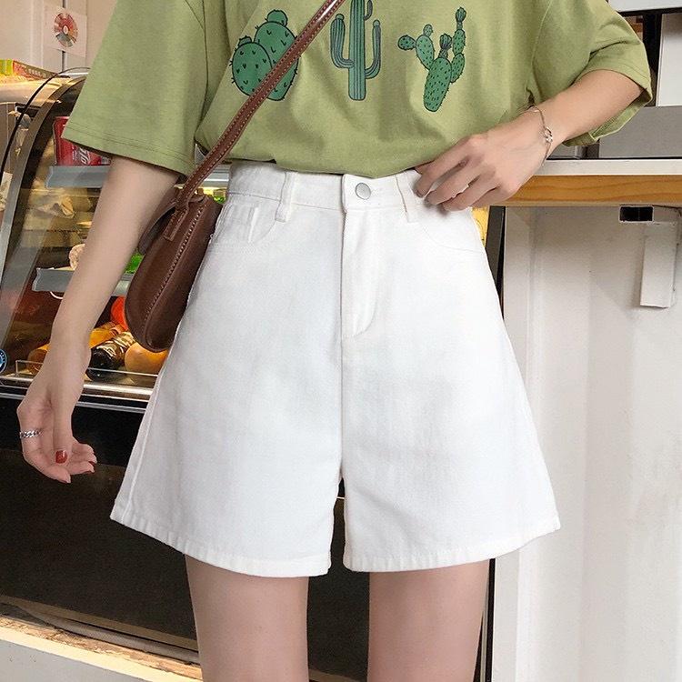 Quần Short Ngố Kaki Nữ Lưng Cao, Ống Rộng Có Bigsize