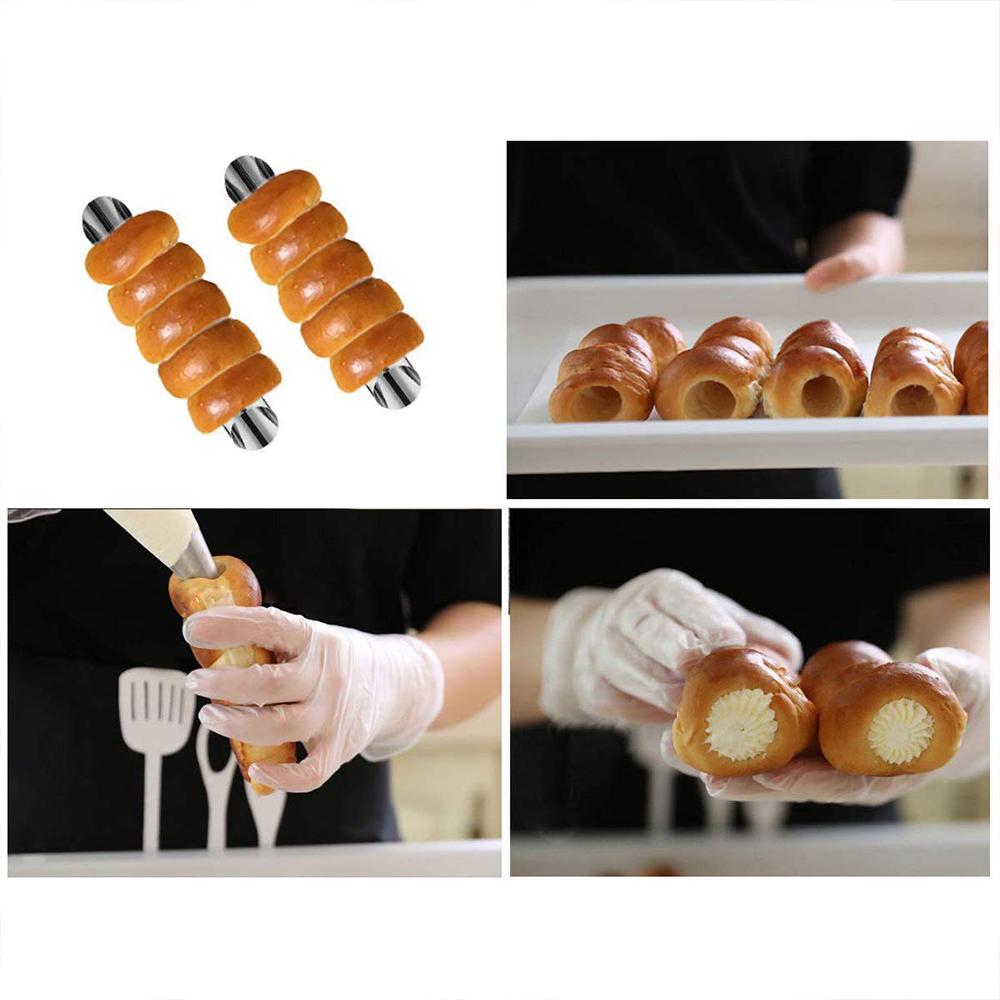 15/30 Chiếc Đồng Hồ Thép Không Gỉ Bánh Cannoli Dạng Bánh Sừng Bò Bánh Ngọt Khuôn Nướng Bánh Bánh Ống Kem Sừng Khuôn Mẫu Trang Trí Bếp Phụ Kiện