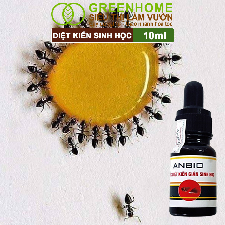 Thuốc Diệt Kiến Greenhome, Anbio, Chai 10ml, Thành Phần Tự Nhiên, Diệt Tận Gốc Kiến Hôi, Kiến Lửa