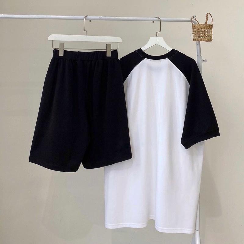 Set Quần Short + Áo Phông Like Ullzang , Bộ Short Đùi - Set bộ áo và quần short dưới 65kg tabistore - I LIKE, Đồ Bộ Mặc Nhà Dạo Phố Chất Thun Cotton I LIKE Tay Phối Raplang Trẻ Trung Năng Động