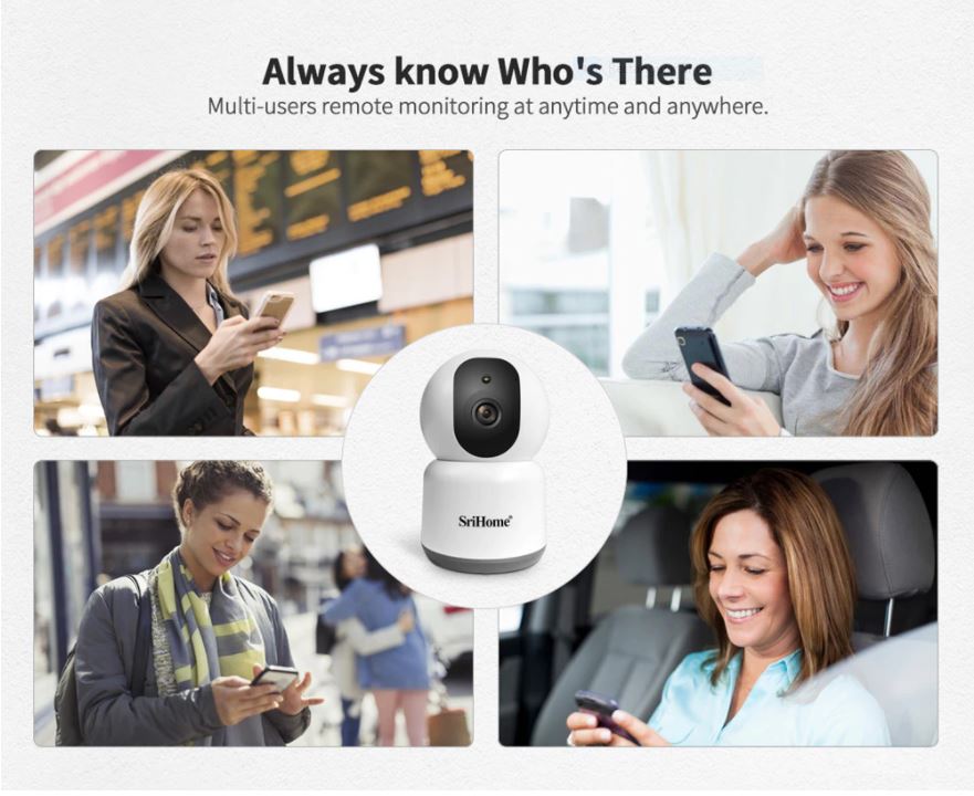 Camera IP SriHome SH038 4.0Mp siêu nét xem màu ban đêm hỗ trợ băng tần 5Ghz - Hàng nhập khẩu