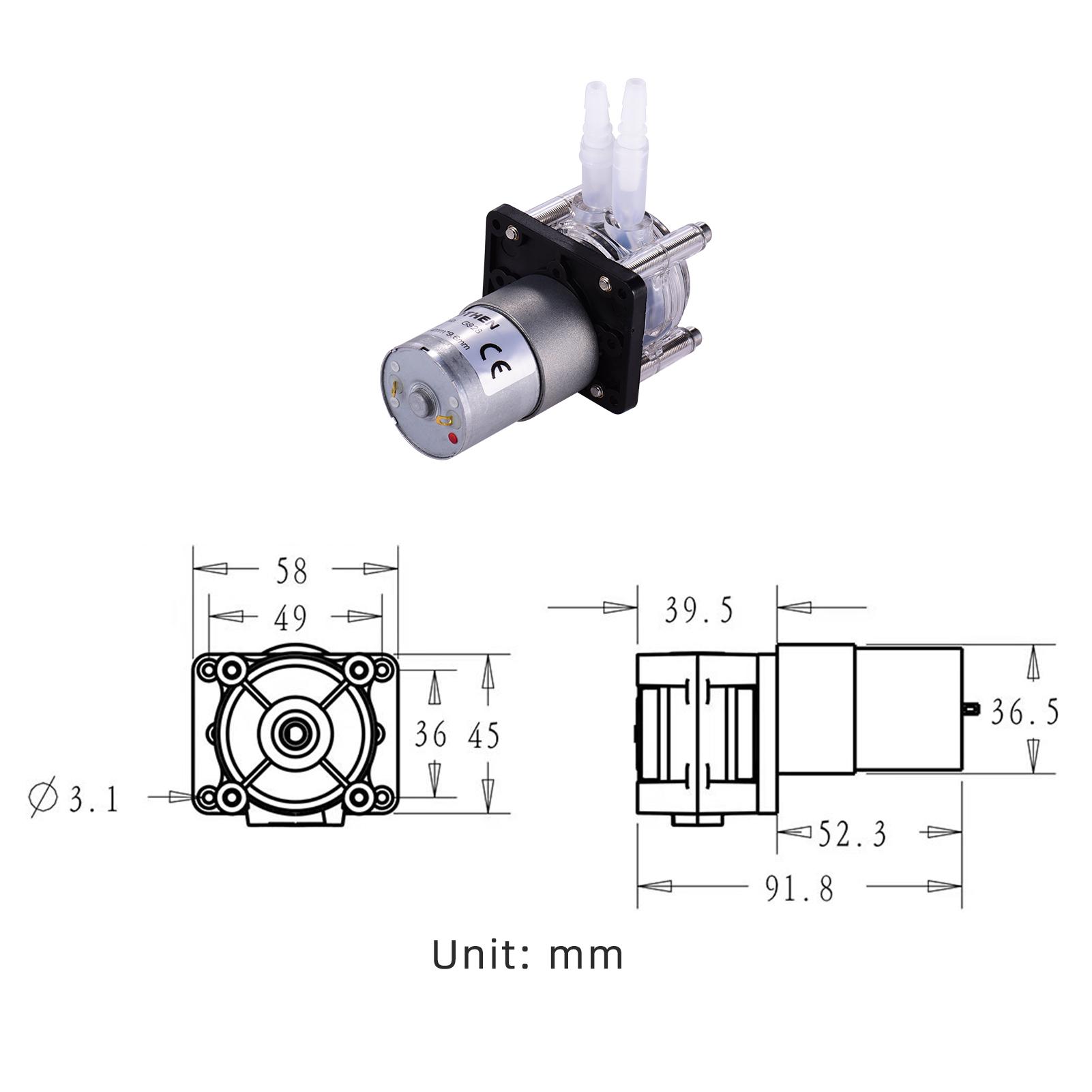 GROTHEN DC 24V Peristaltic Pump with Silicone Tubing High Flow Water Liquid Pump Dosing Vacuum Pump Self-Priming