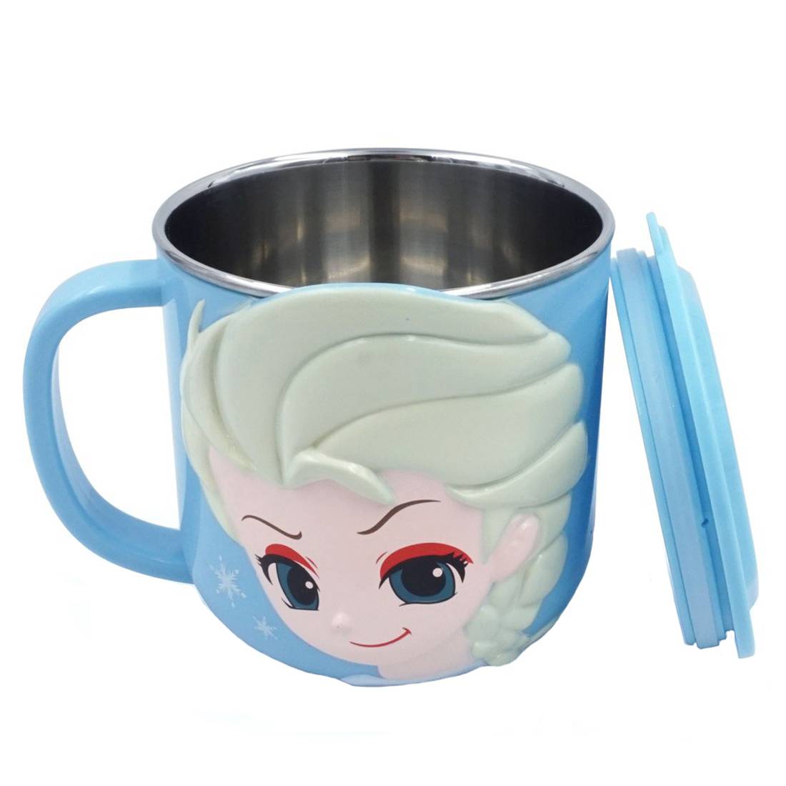 Ly cốc giữ nhiệt Disney hình Frozen Elsa có nắp và quai cầm cho bé - 260ml