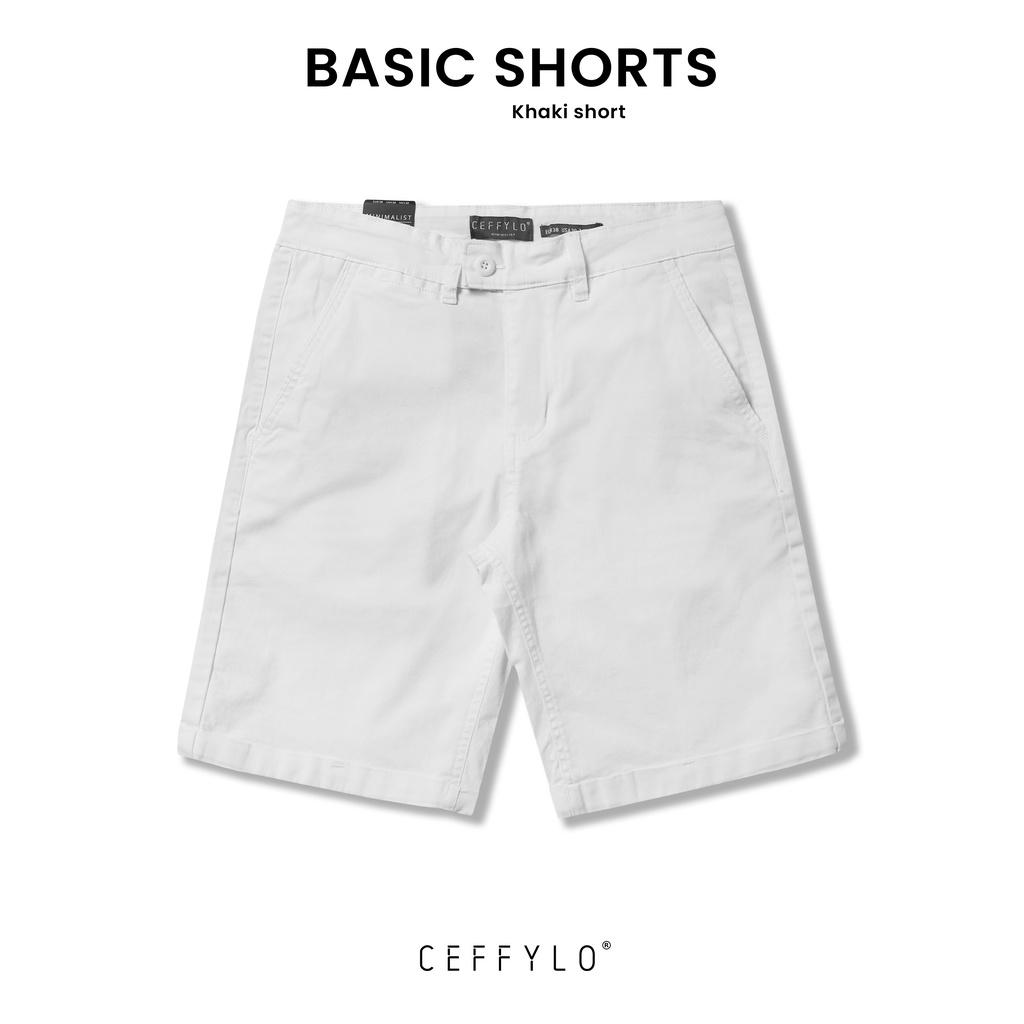Basic Quần Shorts Khaki Ceffylo 5 Màu Cơ Bản, Chất Liệu Kaki Co Giãn Nhẹ, Không Bai Xù