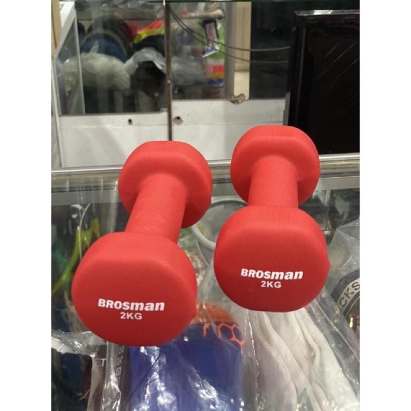 Tạ tay 2kg nhập khẩu , tạ sắt bọc cao su nhập khẩu kiểu dáng đẹp hãng Brosman - LYLYSPORTS