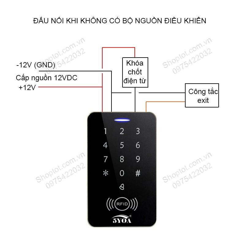 BỘ KIỂM SOÁT MỞ KHÓA CỬA ĐIỆN TỪ BẰNG THẺ ID-MÃ SỐ B10, KÈM 5 THẺ ID VÀ CÔNG TẮC EXIT