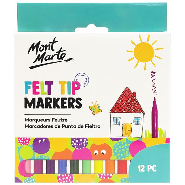 Hộp 12 Bút Lông Màu Felt Tip Markers - Mont Marte MMKC0193-V02