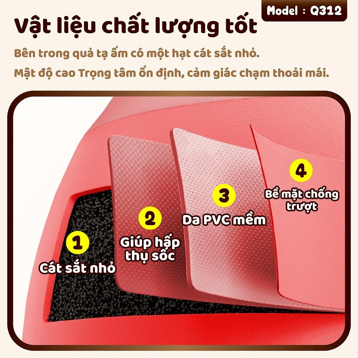 BG Tạ Bình Q312 - 5kg Cao Su Mềm, chuông Ấm, Tạ Ấm - Q312-5KG