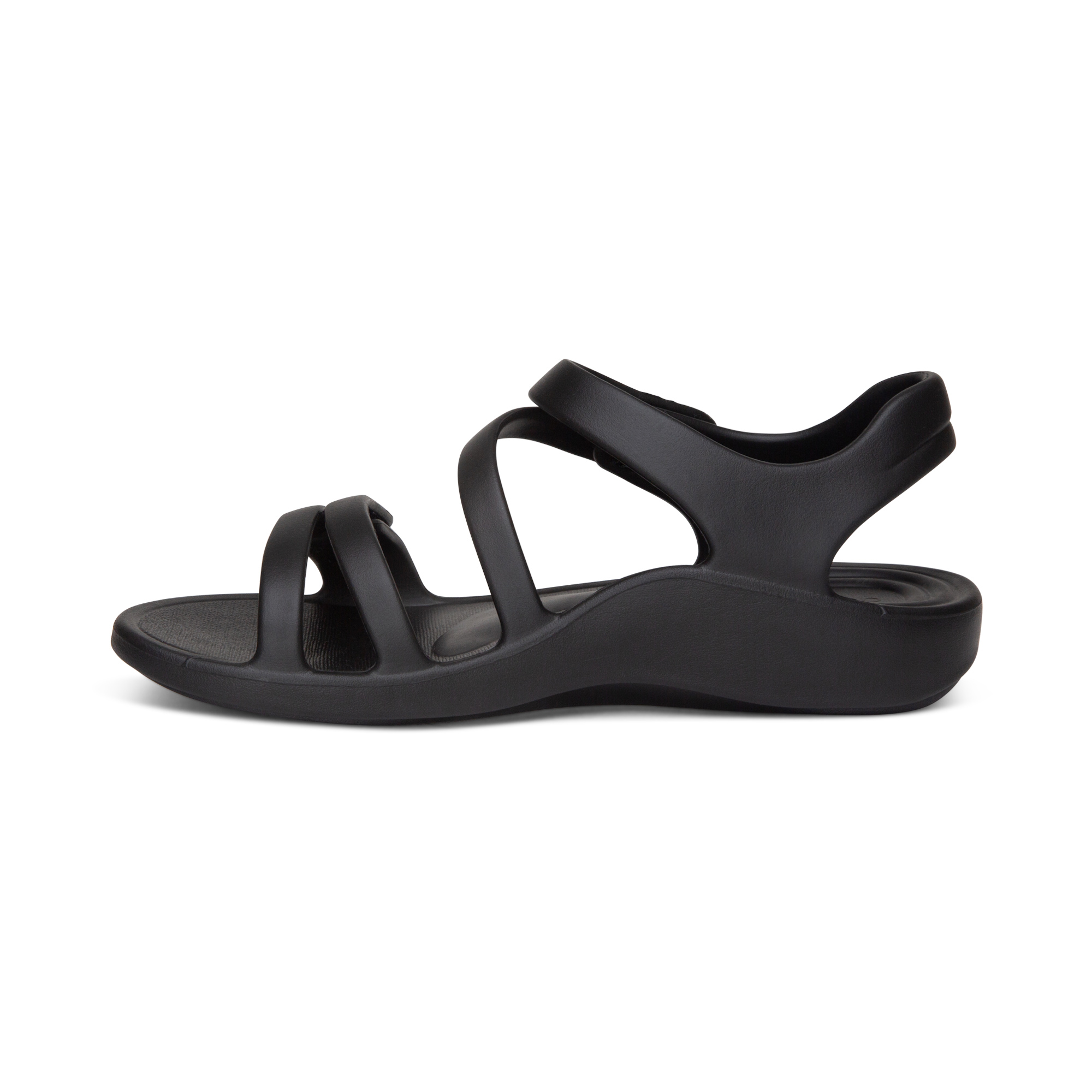 Sandal sức khoẻ nữ Aetrex Jillian Sport Black - Sandal quai dán siêu mềm nhẹ, chống thấm nước