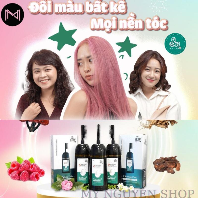 Dầu gội thay đổi màu tóc Sin Hair 500ml màu xanh rêu trẻ trung năng động