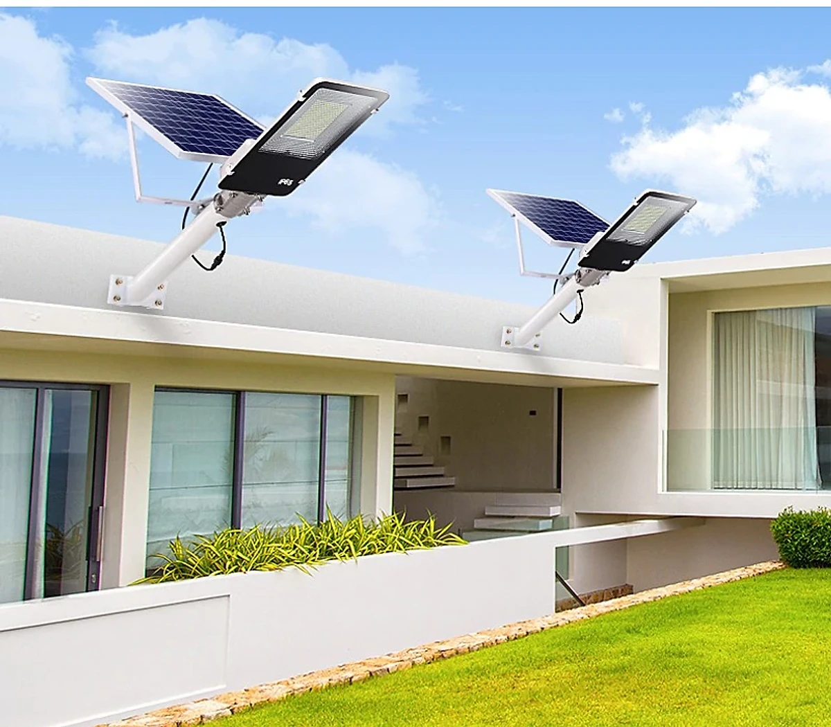Đèn pha đường phố sân vườn năng lượng mặt trời 300W