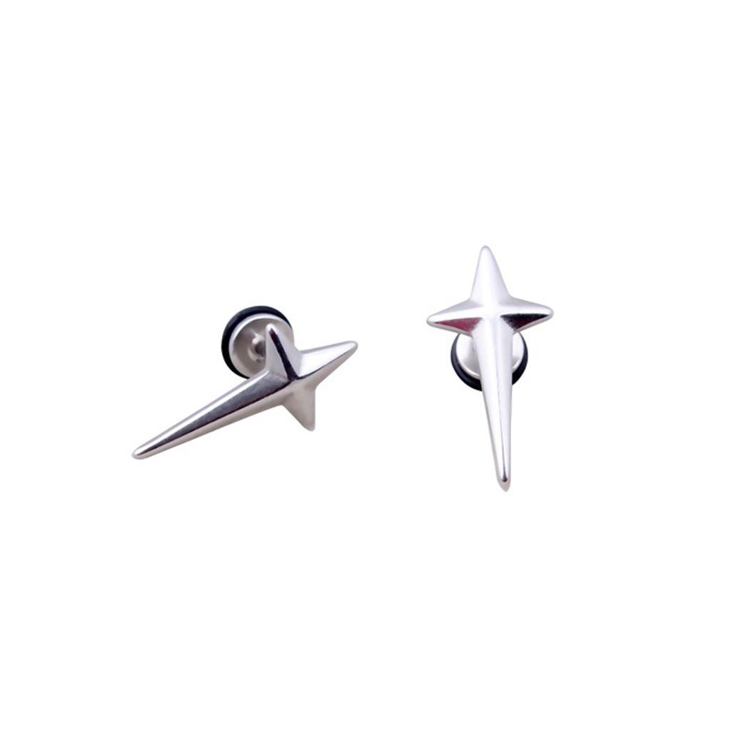 Fashion Unisex  Stainless Steel Cross Earrings Ear Studs Jewelry