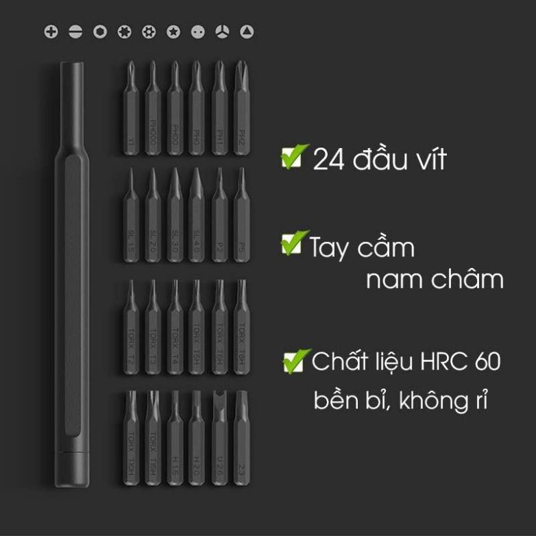 Tô vít đa chức năng Bộ tua vít đa năng mini 24 đầu chất liệu thép từ tính cao cấp sửa chữa máy móc, điện tử cỡ nhỏ ..