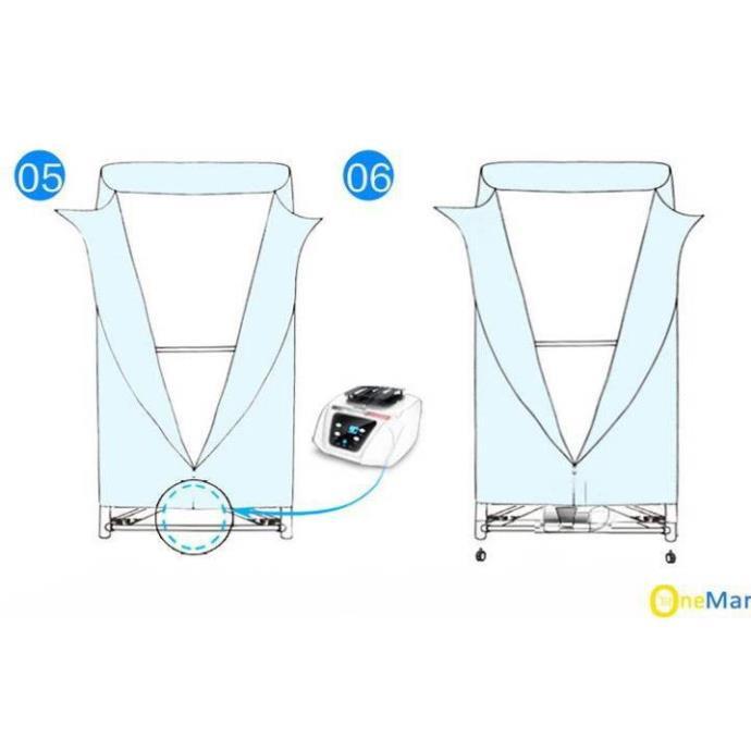 Tủ sấy quần áo  khung inox 2 tầng có điều khiển từ xa