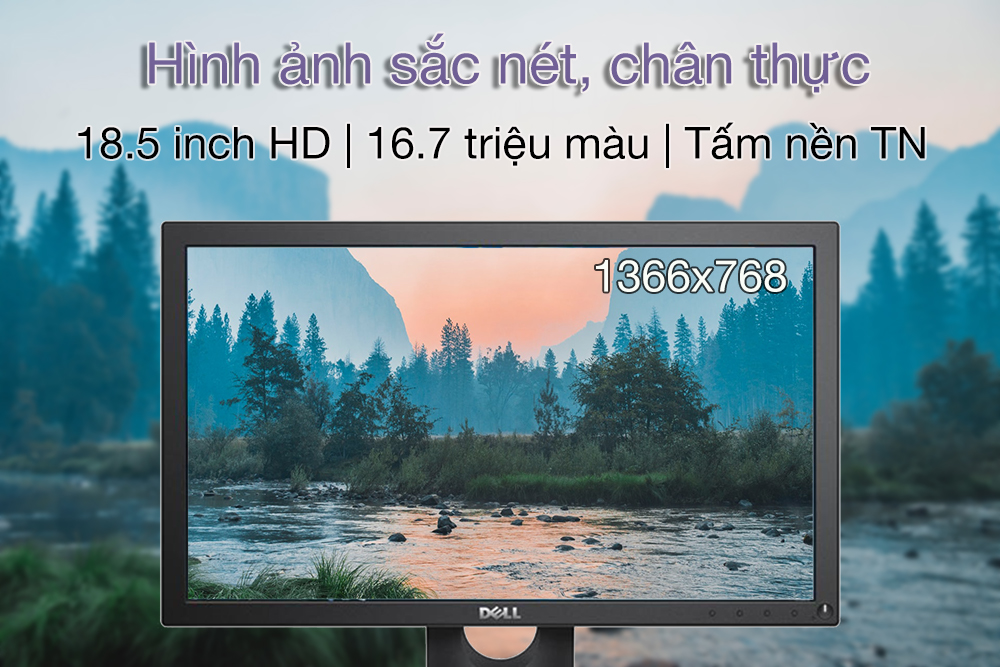 Màn hình Dell 18.5 inch E1916HV - Hàng chính hãng