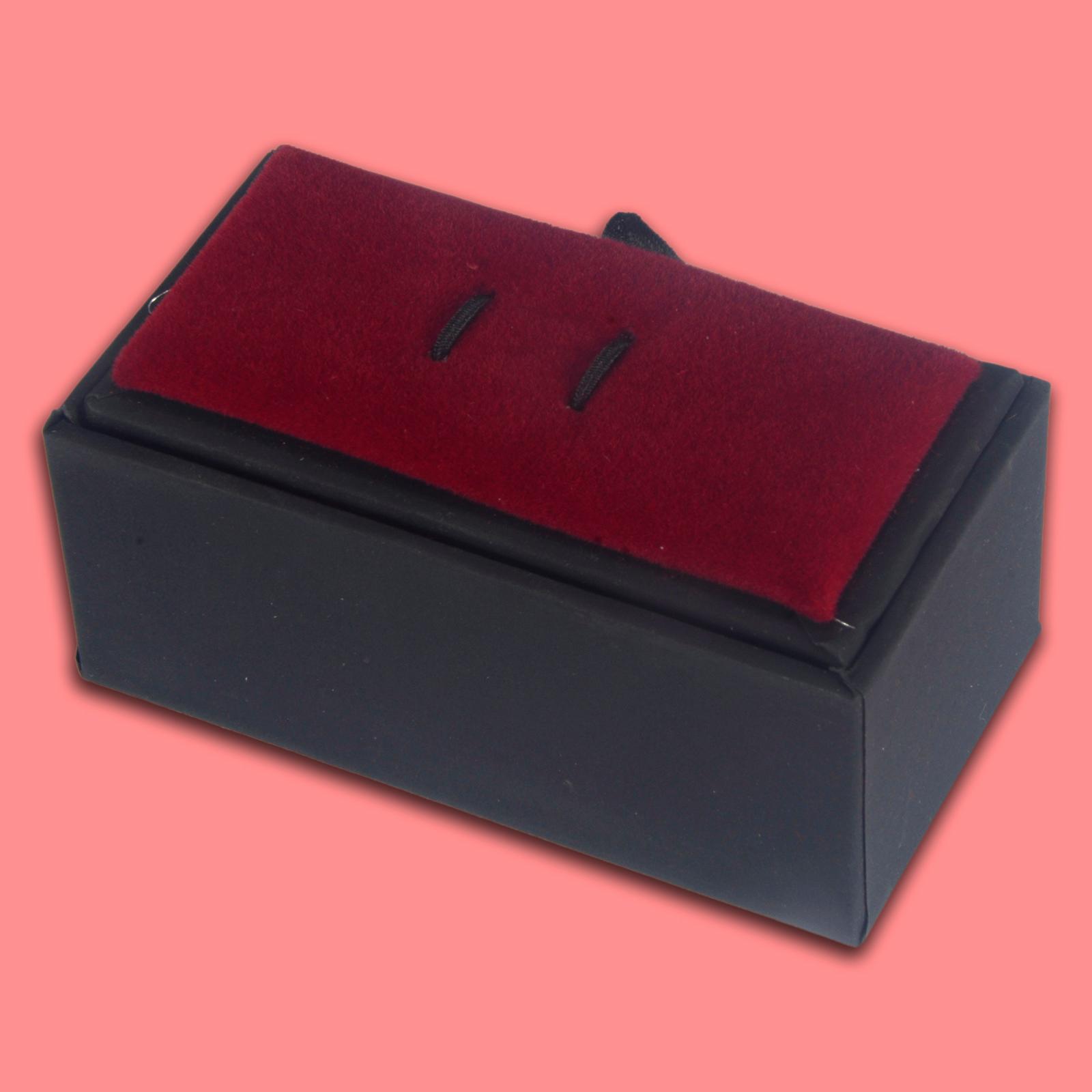 Vintage Red Velvet Jewelry Display Box Gift Case For Men Tie Clip Storage