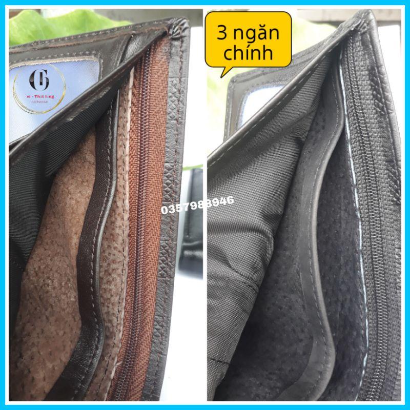 Bóp da nam cao cấp da bò Nappa dập vân Caro dáng ngang STORE CH
