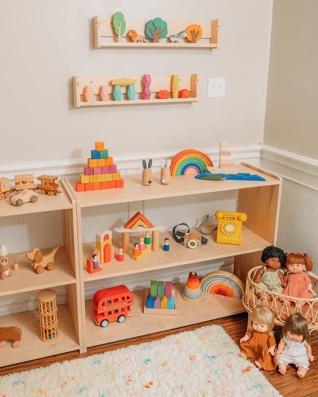 Kệ Để Đồ Chơi, Kệ Sách Đa Năng 2 Tầng Montessori Trang Trí Decor Phòng Cho Bé