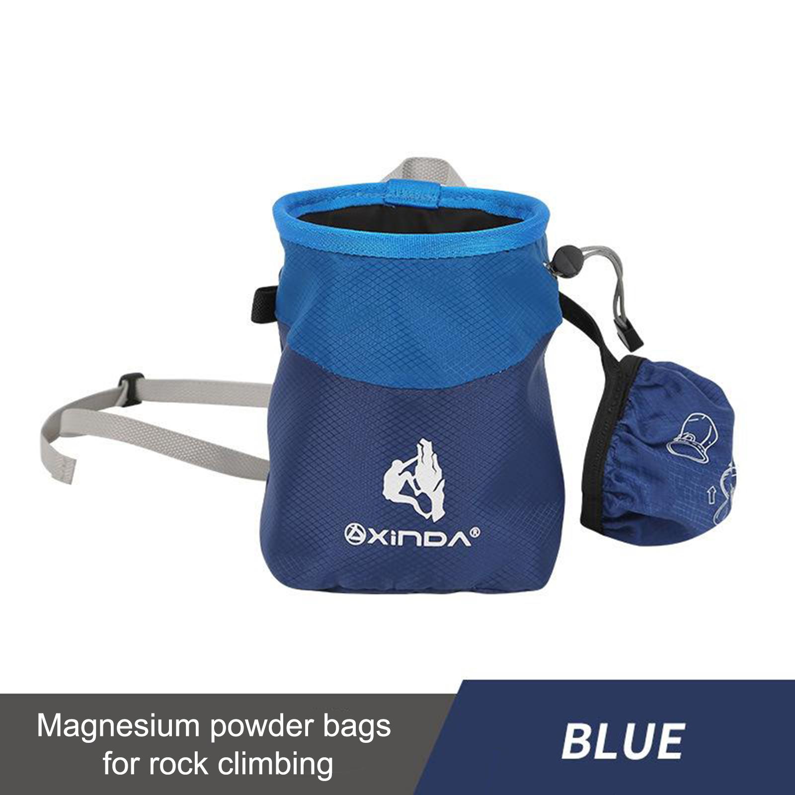 Rock Climbing Chalk Bag Chalk Bucket for Weightlifting Gymnastics Cross Fit blue