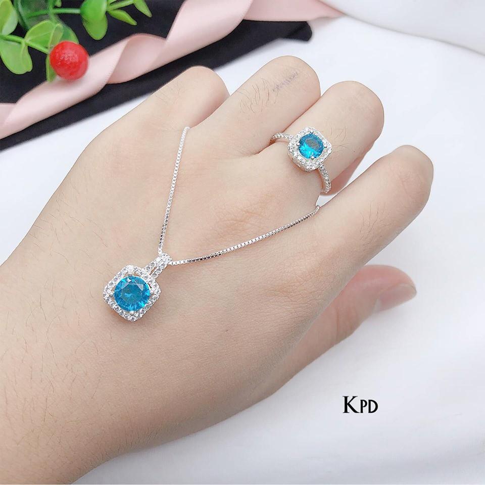 BỘ TRANG SỨC VUÔNG ĐÁ MÀU CỰC ĐẸP GIÁ RẺ -